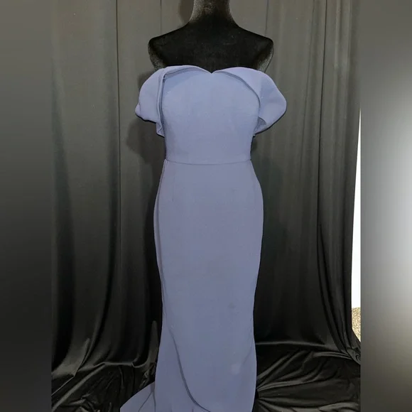 calvin klein off the shoulder long dress Women's Off-The-Shoulder Flounce Maxi Dress